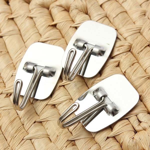 3pcs Edelstahl Stock Hooks Badezimmer Abstellraum Hanger