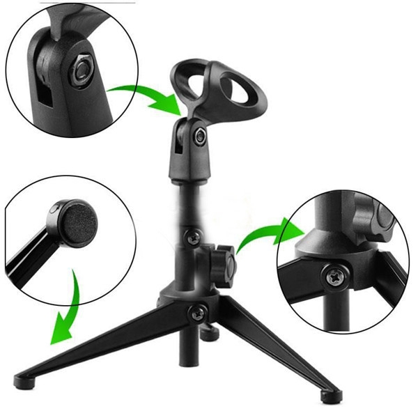 Einstellbare Metall Desktop Tabelle Mikrofonklammer Klipp Standplatz Stativ