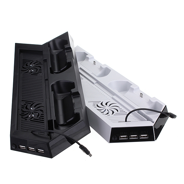 3 USB Anschlüsse Vertikale Lade Charger Stand Ventilator für PS4 Dualshock
