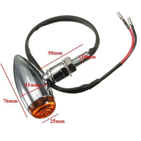 Motorrad Bullet Blinker Kontrollleuchte Lampe für Harley Chopper