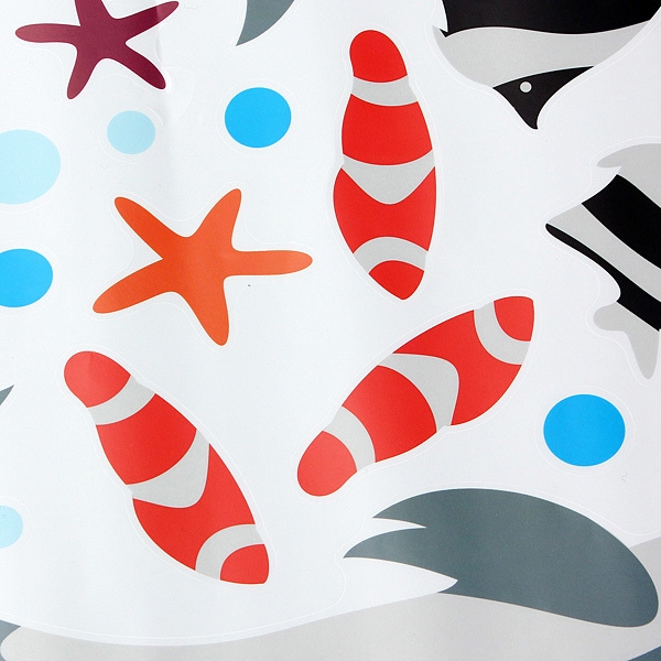 Vinyl Dolphin And Fish Wall Stickers Under The Sea Bathroom Decor 