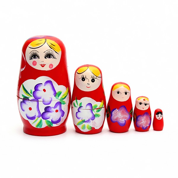 Schöne Russian Nesting Matryoshka 5-Stück-Holzpuppe Set