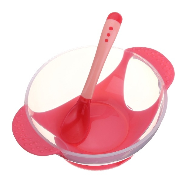 2pcs Baby Bowl Löffel Set Saugtemperatur Farbwechsel Fütterung 