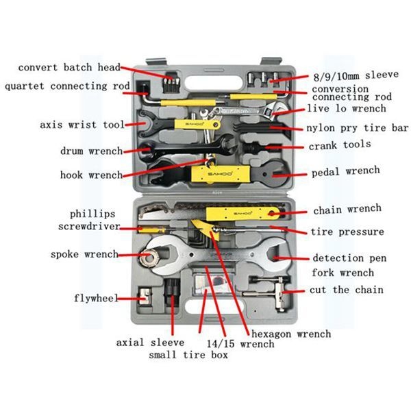 Sahoo Mulit Funktion Bike Werkzeugtasche Radfahren Fahrrad Reparatursatz 