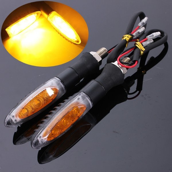 2pcs Universalmotorrad 3 LED Blinker Kontroll Amber Light