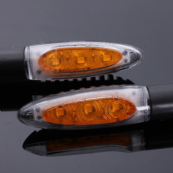 2pcs Universalmotorrad 3 LED Blinker Kontroll Amber Light