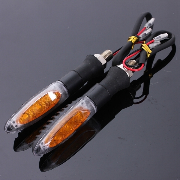 2pcs Universalmotorrad 3 LED Blinker Kontroll Amber Light