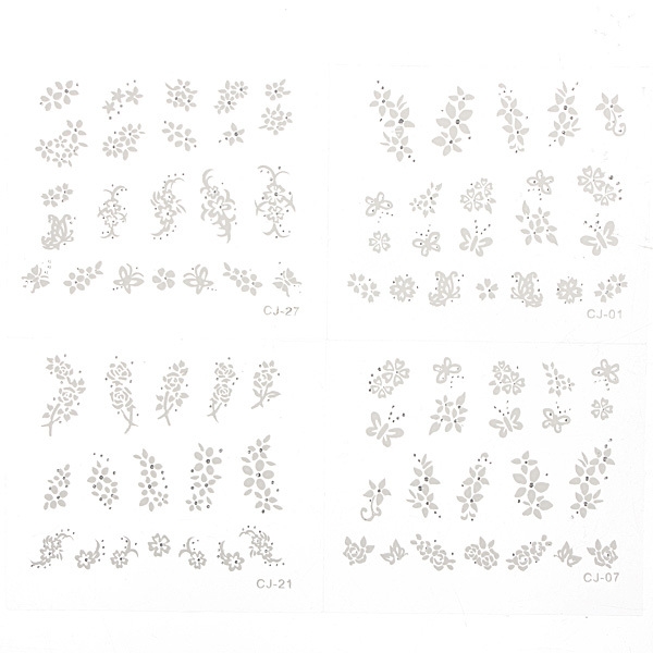 10sheets 3D Blumen Mixed Nagel Kunst Aufkleber Überweisung