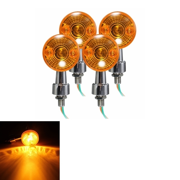 4pcs Universalmotorrad Blinker Licht indicatior Lampe Gelb Birnen