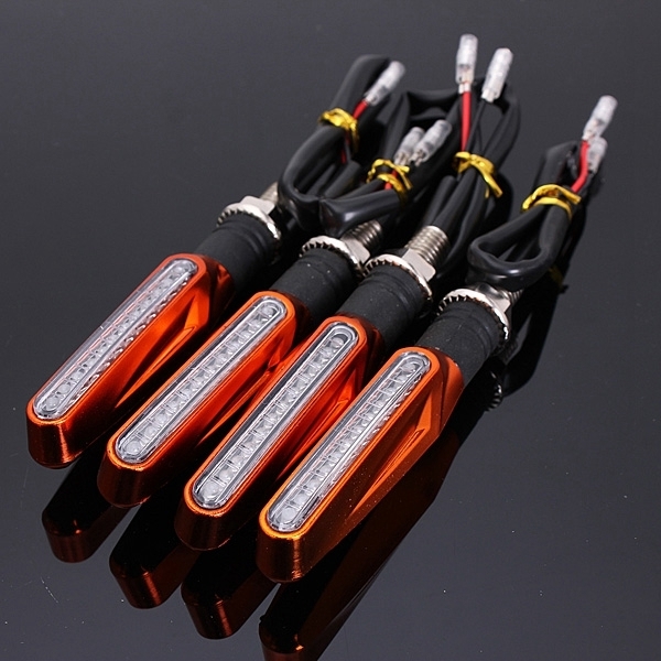 4pcs legt Orangenmotorrad LED Blinkerhinweis Bernsteinlicht Scheuklappen an