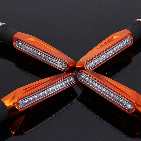 4pcs legt Orangenmotorrad LED Blinkerhinweis Bernsteinlicht Scheuklappen an