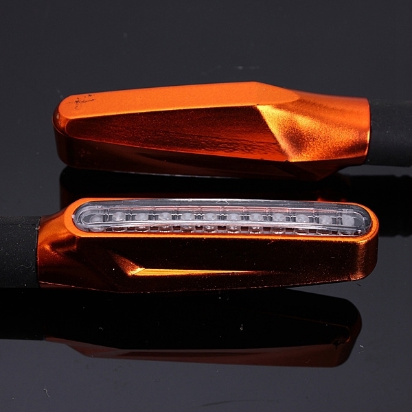 4pcs legt Orangenmotorrad LED Blinkerhinweis Bernsteinlicht Scheuklappen an