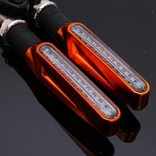4pcs legt Orangenmotorrad LED Blinkerhinweis Bernsteinlicht Scheuklappen an