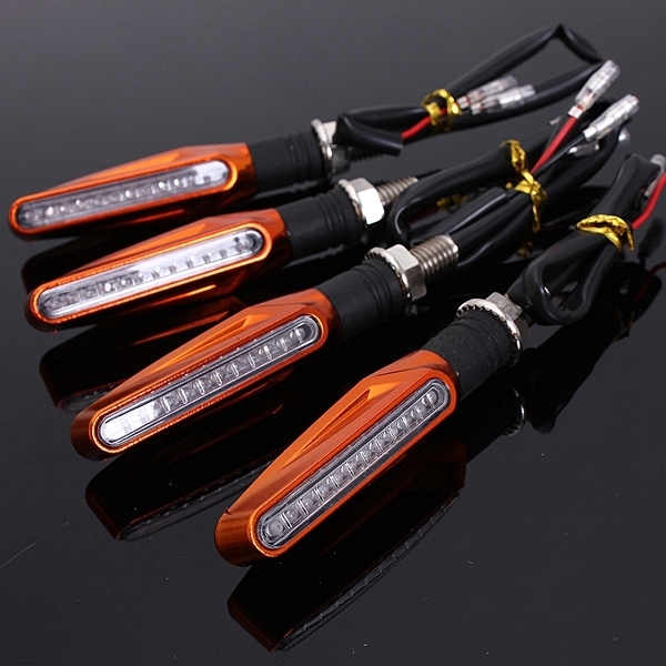 4pcs legt Orangenmotorrad LED Blinkerhinweis Bernsteinlicht Scheuklappen an