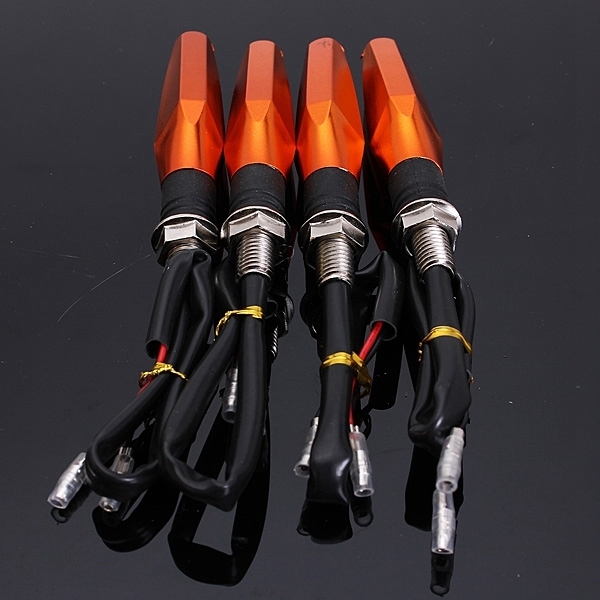 4pcs legt Orangenmotorrad LED Blinkerhinweis Bernsteinlicht Scheuklappen an