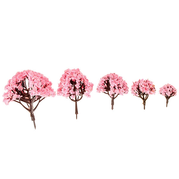 5 Größe Rosa Kirschbäume Fairy Garden Ornament Blumentopf Decor