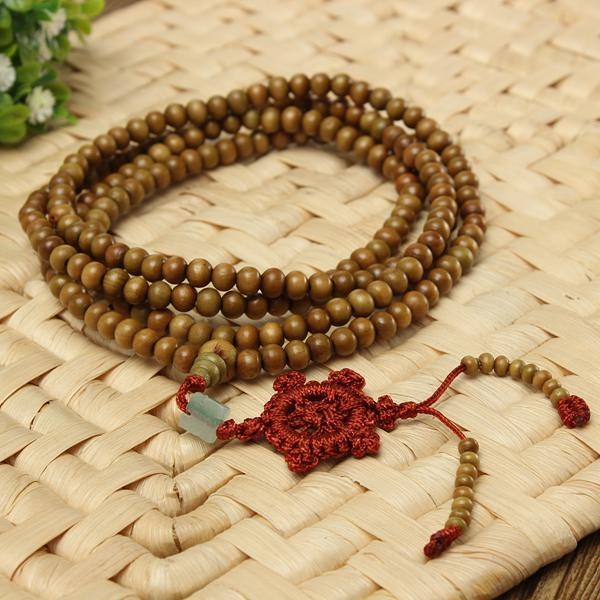216 Sandelholz buddhistischen Buddha Gebetskette Mala Halskette Armband