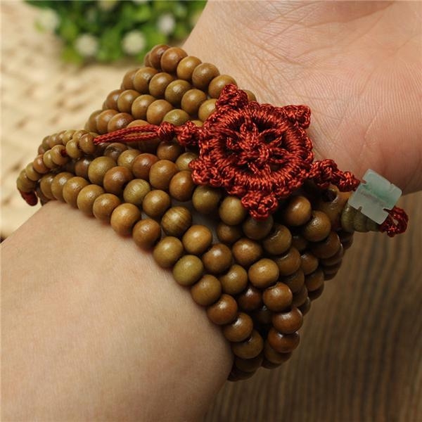 216 Sandelholz buddhistischen Buddha Gebetskette Mala Halskette Armband