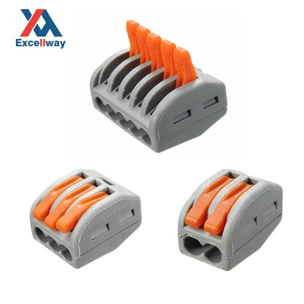 Excellway® ET25 2/3/5 Pins 32A Federzugklemmleiste Elektrischer Kabeldrahtanschluss