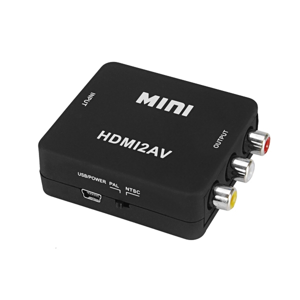 Mini Komposita AV CVBS HDMI bis 3 RCA Video Konverter Adapter 