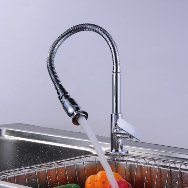 Kitchen Sink Einhebelhahn Flexible aus Messing verchromt Pull Out Frühling Tap
