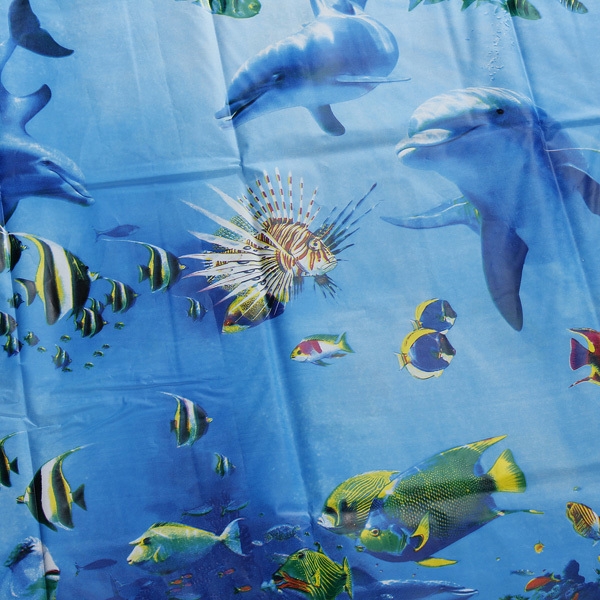 180 * 180cm Badezimmer Unterwasserwelt Polyester wasserdichten Duschvorhang
