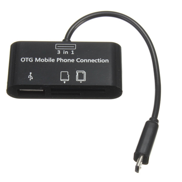 3 In 1 Mikro-Leser-Adapter USB-OTG-Kartenleser für Tablet-Handy