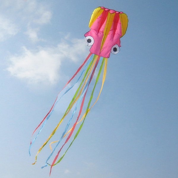 4m Octopus Weiche Drachen Fliegen mit 200m Linie Drachenbandspule 6 Farben 