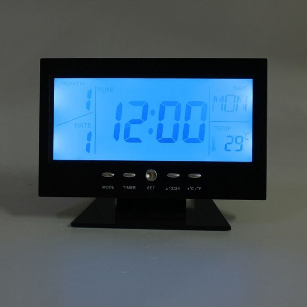 Stimme blauer backlight LED Uhr