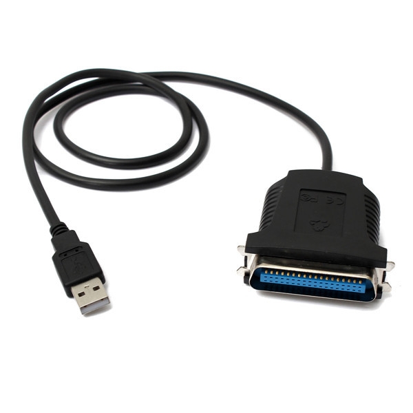 80cm USB-zu-Parallel IEEE 1284 36-poliges Druckerkabel mit Adapter-Konverter-Schwarz 