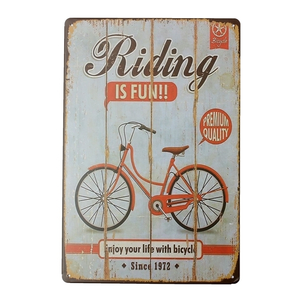 Fahrradblechschild Weinlese Metallplakette Poster Bar Pub Hauptwanddekor