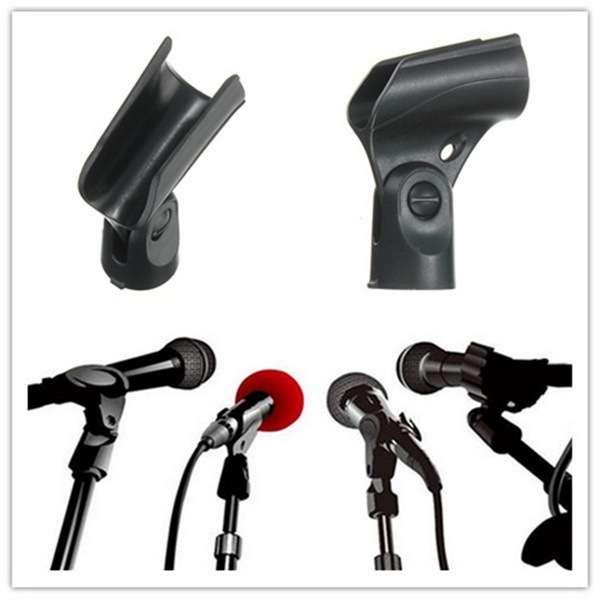Schwarzes flexibles mic Mikrofonhilfsmittel steht Plastikklammer klammern Haltergestell