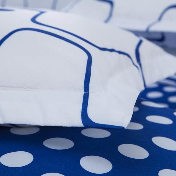 3 oder 4pcs Polyester-Faser-blaues weißes Labyrinth-gedruckte doppelte mit Seiten versehene Gebrauch-Bettwäsche-Sätze