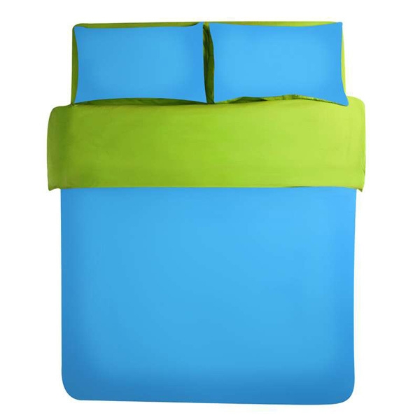 3 / 4pcs reiner Baumwolle Himmelblau Grün Farbe sortiert Bettwäsche Sets Plain Bettbezug