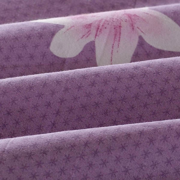 3 oder 4pcs purpurrote Rosen Blumen reagierende Druck Polyesterfaser Bettwäsche Sets