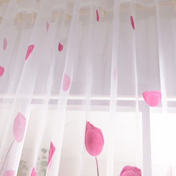 100x200cm weiche Tulle Tulpe Blumen Fenster Bildschirm Start bloßer Fenstervorhang