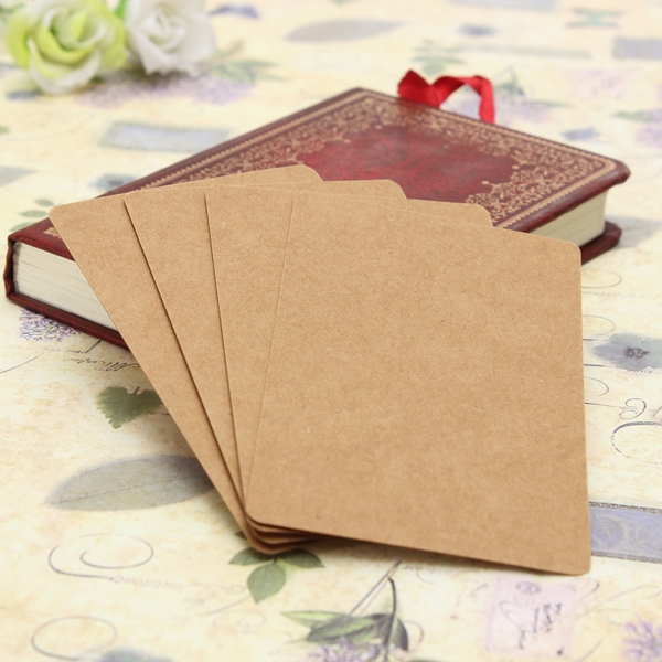 100pcs Brown Weinlese DIY Lesezeichen Karton tags Grusskarten Hochzeitsfest Geschenk Umbauten