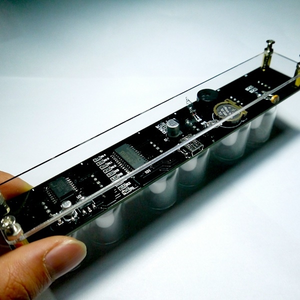 Geekcreit® DIY Aurora LED Bunte Licht Würfel Chromatographie Glas Uhr Kit