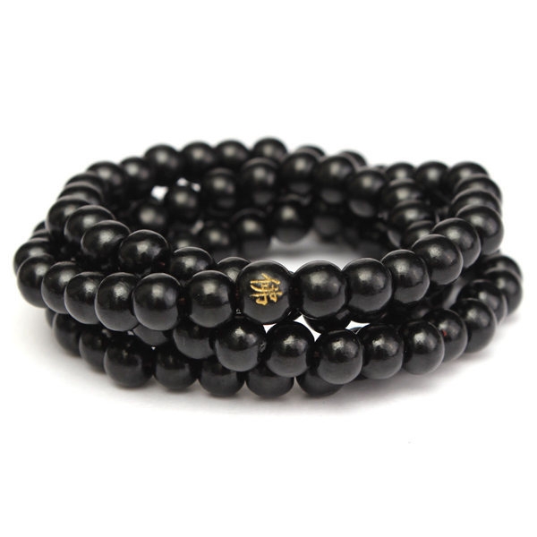 108pcs 8mm Multilayer Sandelholz Buddha Gebetskette Armband Halskette