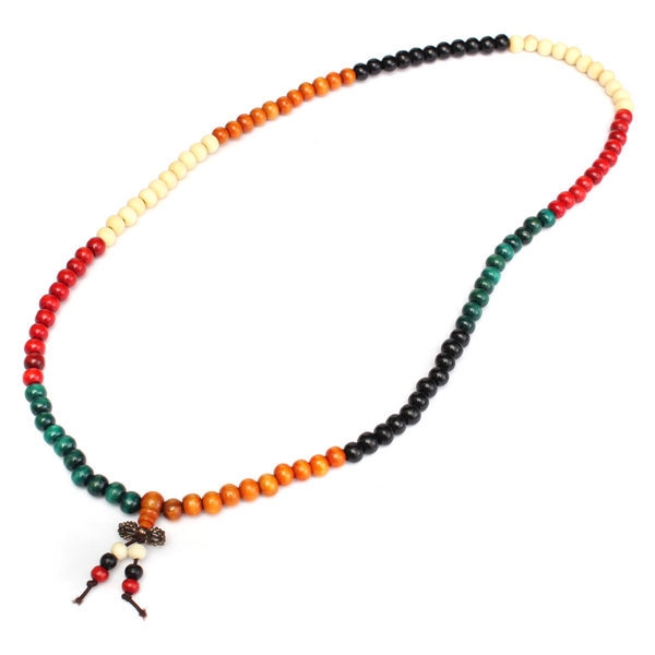 108pcs 8mm Multilayer Sandelholz Buddha Gebetskette Armband Halskette