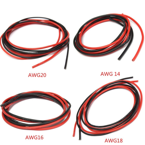 DANIU 2M AWG Weiches Silikon Flexibles Draht Kabel 12-20 AWG (1 Meter Rot + 1 Meter Schwarz)