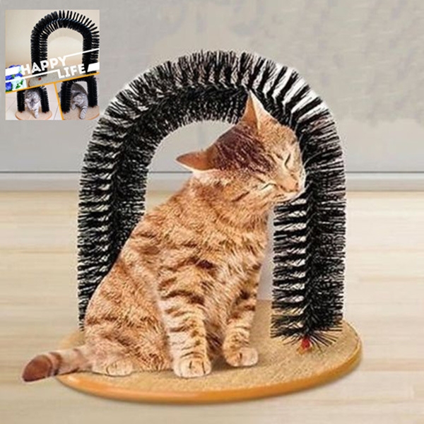 Katze self-groomer Bogen strotzt Kätzchen massager scratcher Teppich