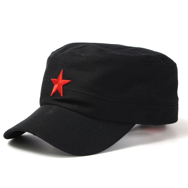 Unisex Red Star Cotton Armee Cadet Military Cap Adjustable Hat