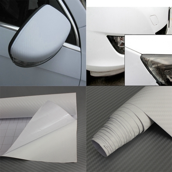2Mx50CM DIY Gloss 3D Kohlefaser Vinyl Verpackung Rollen Hülle Aufkleber für Auto Fahrzeug 8 Farben