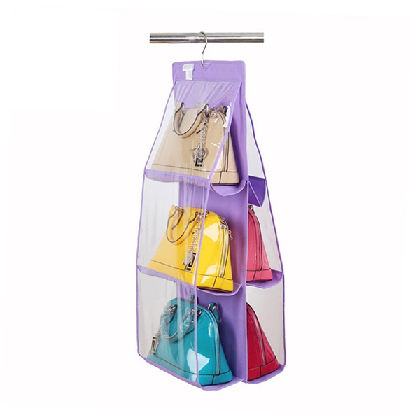 6 Pocket hängend Handtasche Bag Tidy Organisator Speicher Kleiderschrank Kleiderbügel