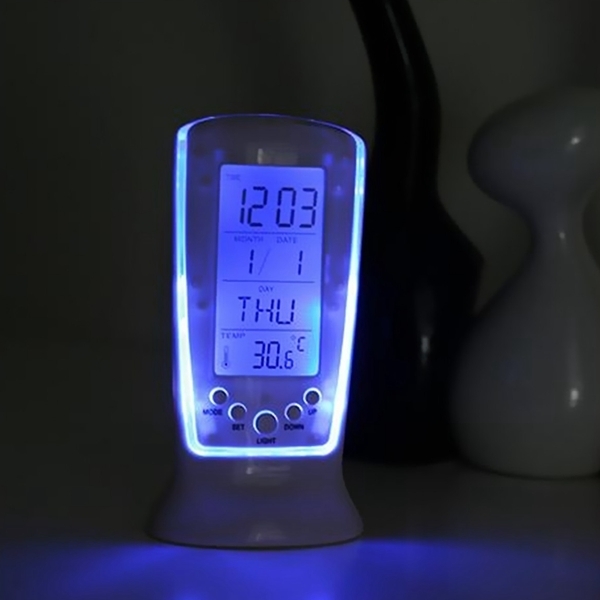 Multifunktions-Wecker Kalender-Thermometer Digital LCD LED Blaue Hintergrundbeleuchtung