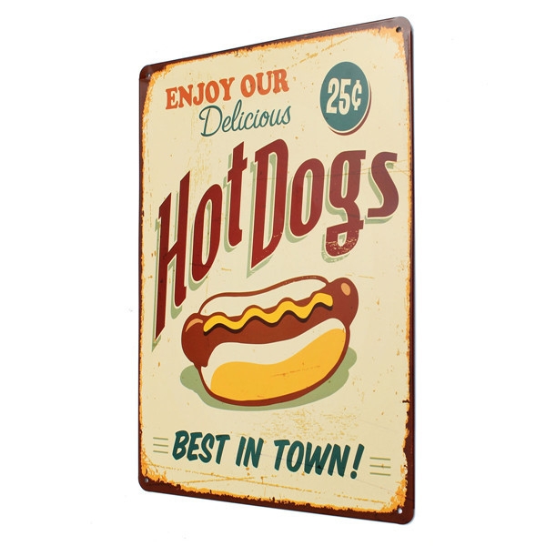 Hot Dogs Blechzieh Retro Metall Malerei Pub Club Cafe Startseite Poster Schild Tin Decor