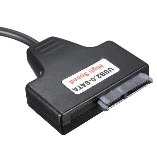 Dual USB 2.0 zu SATA 13pin Slimline CD DVD ROM Laufwerk Adapter Konverter Kabel