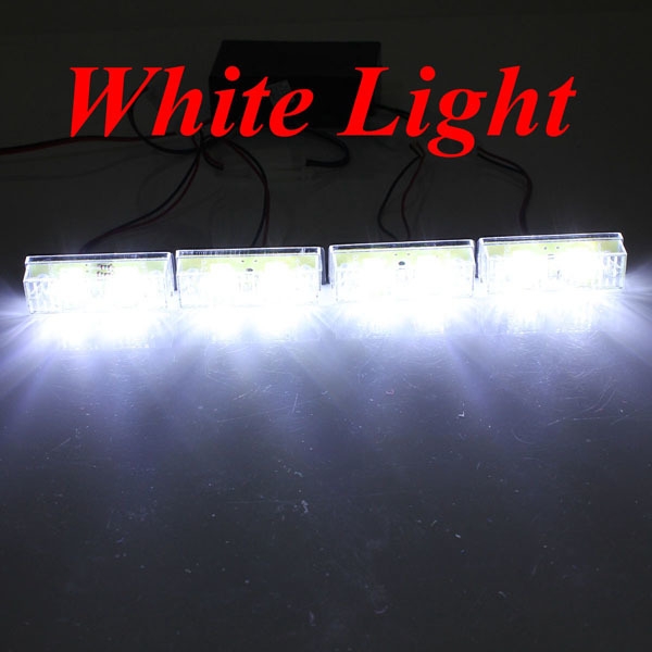 12V 2x4 Bernstein White LED Autoblinkendes Warn Notröhrenblitz Licht Lampe Bar
