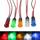 12V 8 mm LED Schalttafelanzeige Licht Lampe Rot Blau Gelb Grün Weiß mit Draht